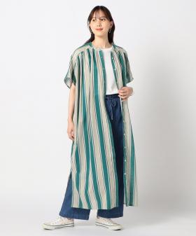 前あき可　ストライプワンピース