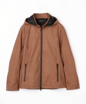 レザーライク スタンドジップブルゾン