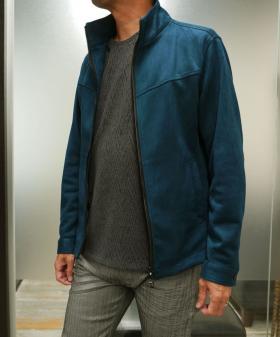 ライトスウェードポンチフルジップスタンドブルゾン