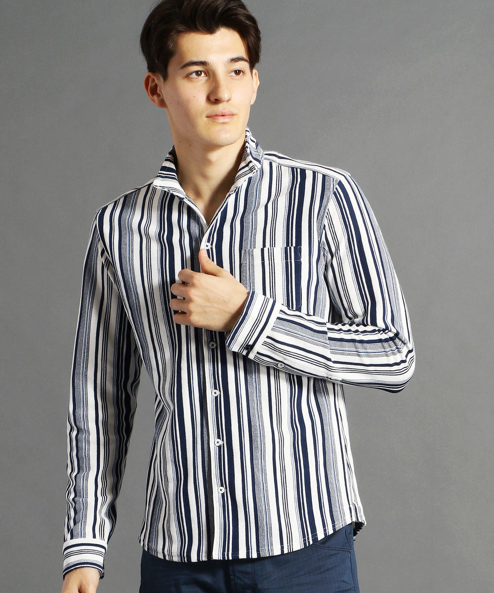 ストライプ柄シャツ シャツ ブラウス ニコル公式通販サイト Nicole Online Shop ストライプ柄シャツ シャツ ブラウス ニコル公式通販サイト Nicole Online Shop