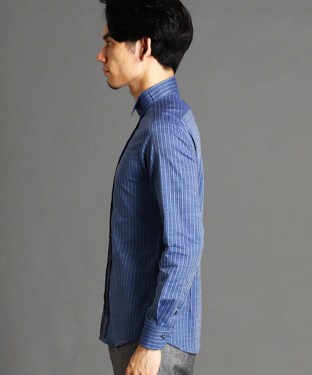 ストライプ柄ウィングカラーシャツ 長袖 ニコル公式通販サイト Nicole Online Shop ストライプ柄ウィングカラーシャツ 長袖 ニコル公式通販サイト Nicole Online Shop