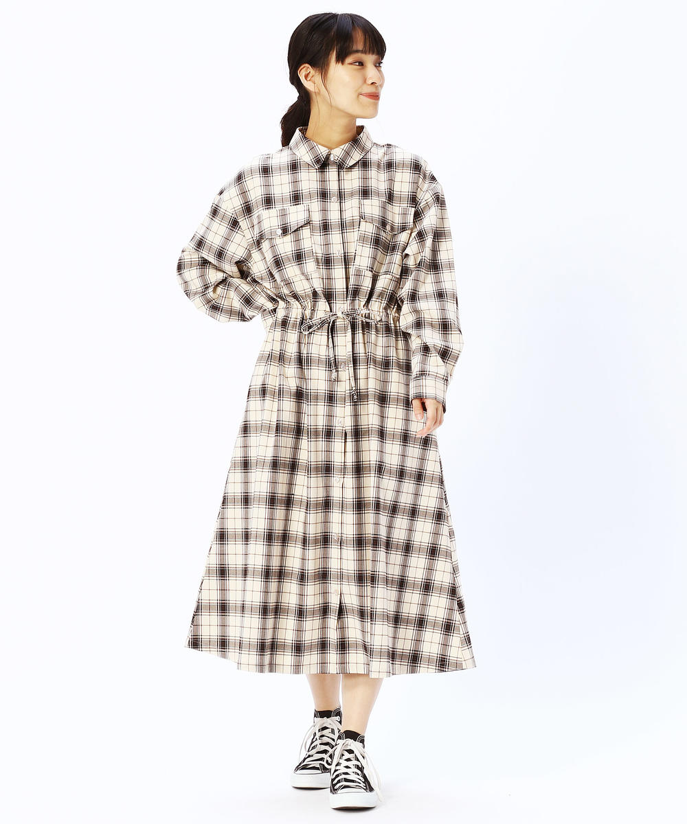 チェック柄シャツワンピース ワンピース ニコル公式通販サイト Nicole Online Shop