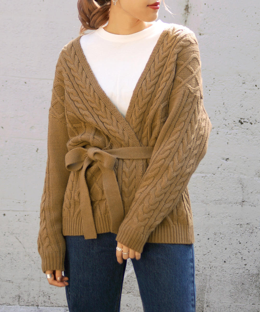 ケーブル編みニットカーディガン ニット ニコル公式通販サイト Nicole Online Shop