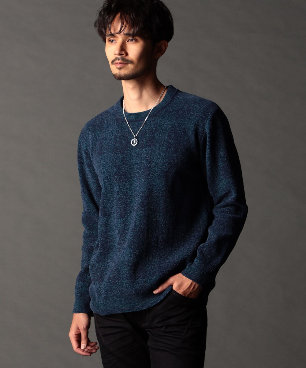 モールチェックジャカード プルオーバーニット