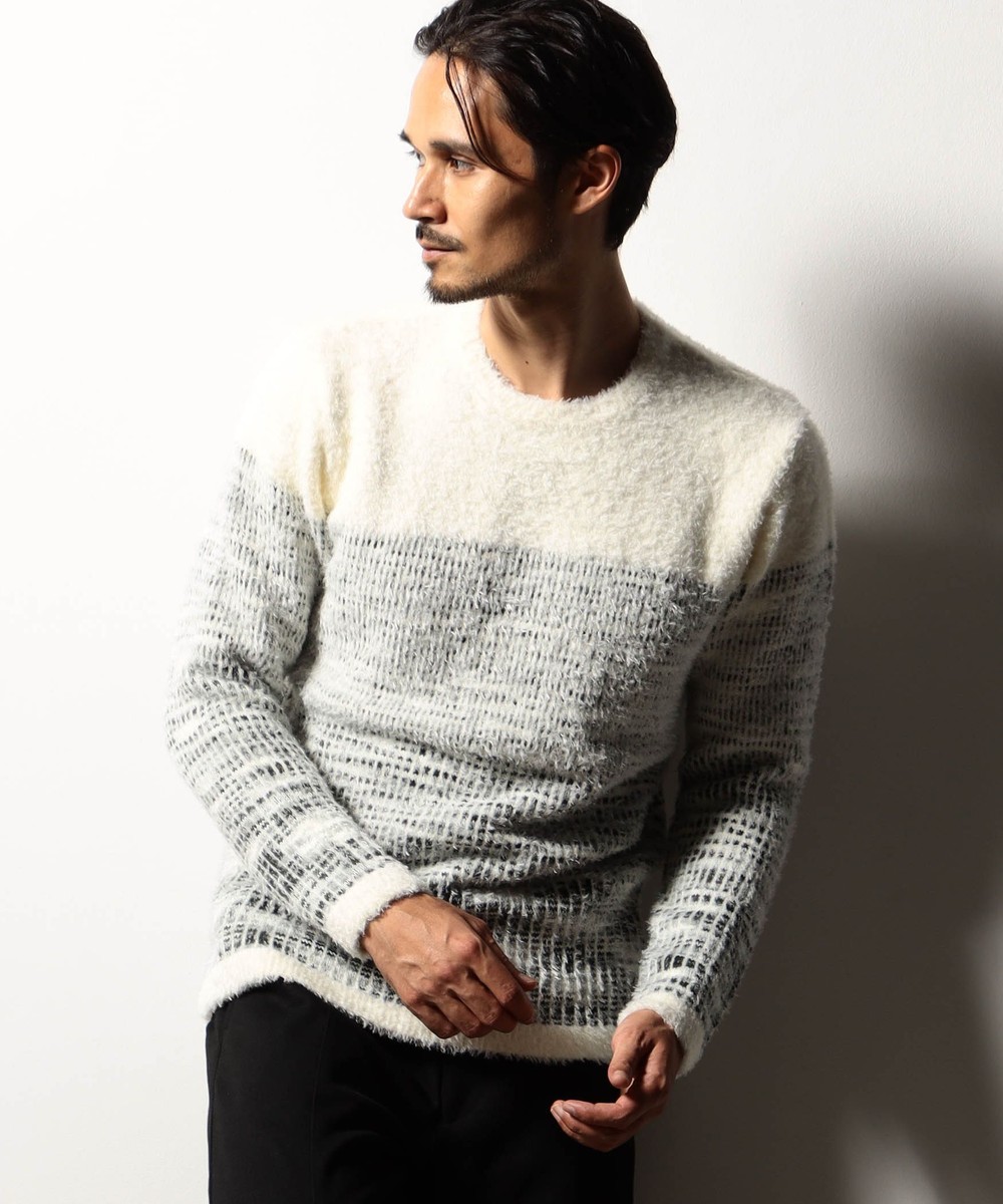 【RIELABO】グラデーションクルーネックニット