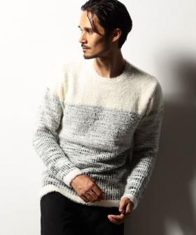 【RIELABO】グラデーションクルーネックニット