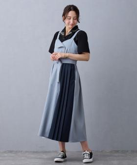 【TIME SALE】【先行予約】バイカラージャンパースカート