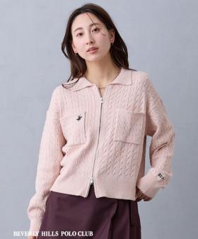 【TIME SALE】【先行予約】【BEVERLY HILLS POLO CLUB】衿付きボックスカーディガン