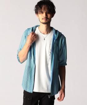 ラッセルレース5分袖フードパーカー