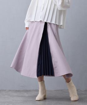 【TIME SALE】【先行予約】スリットプリーツフレアスカート