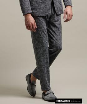【TIME SALE】【HIDEAWAYS BLACK】ジオメトリックシアージャカードパンツ
