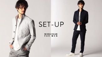 春らしい素材や色合いを活かしたセットアップをラインナップ。